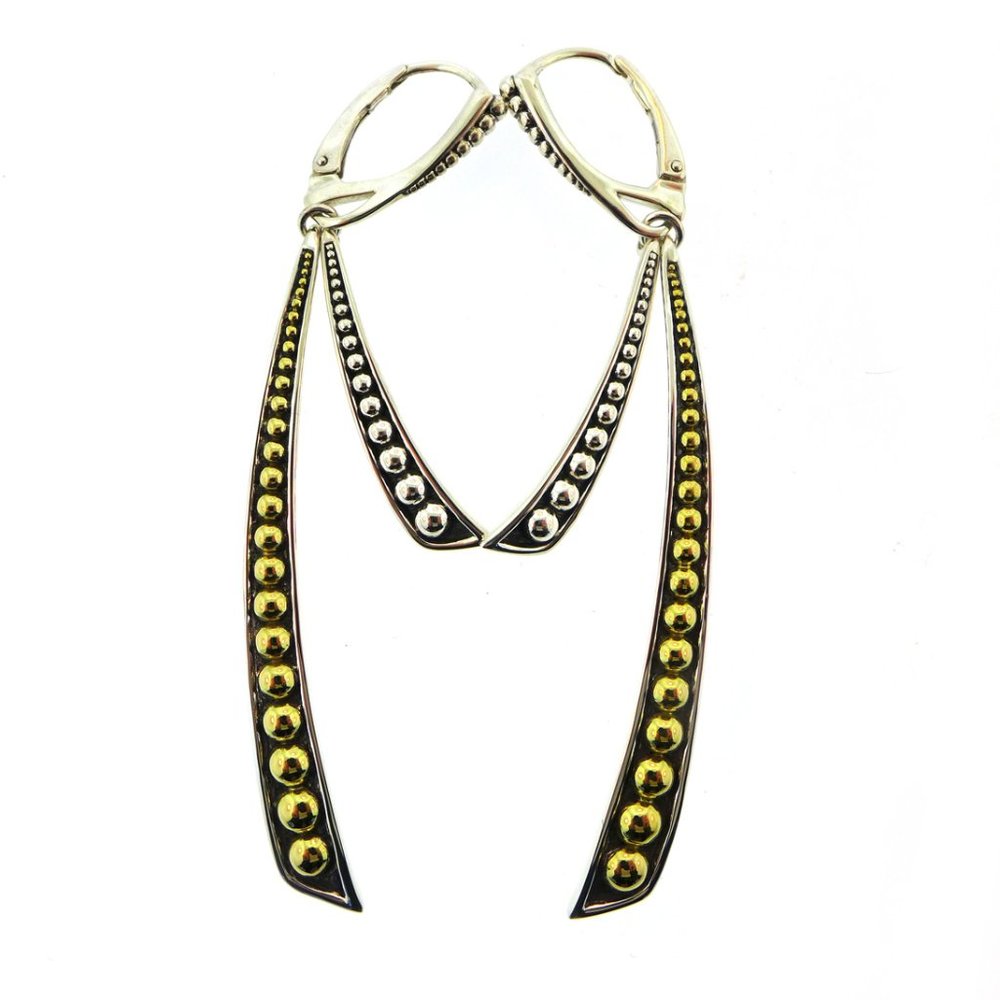 LAGOS Signature Caviar Linear Curve Dangle Earring